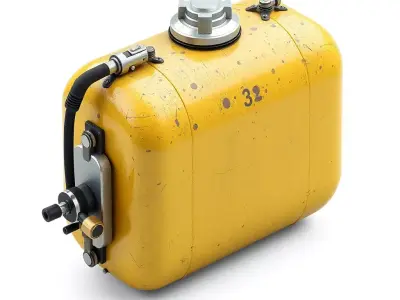 Worn Industrial Fuel Tank Asset Low-poly 3D model