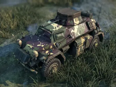 German Sd Kfz 222 Free 3D model