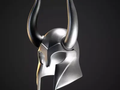 Helmet 3 with horns Low-poly 3D model