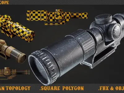 5 Rifle scope Low-poly 3D model