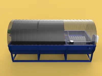 ROTATING BIOLOGICAL CONTACTOR RBC WASTEWATER TREATMENT 3D model