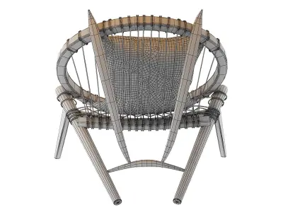Armchair Devil Wood Woven 3D model
