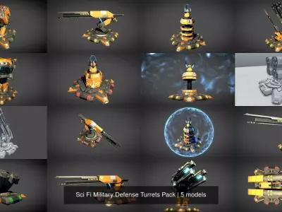 Sci Fi Military Defense Turrets Pack purchase