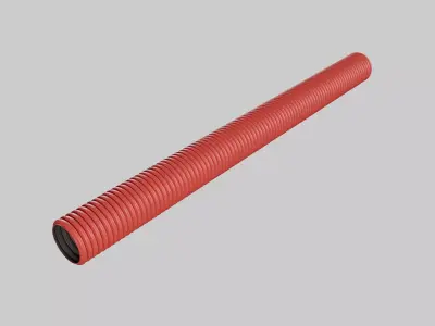 Rigid double-walled corrugated pipes for cable protection 3D model