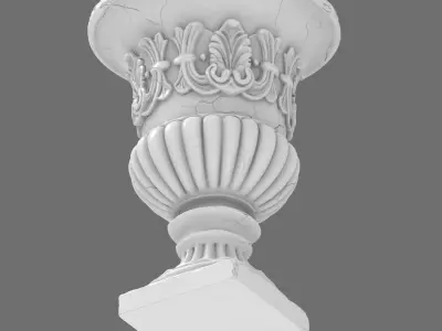 Classical Garden Urn Planter Realistic Aged Stone 3D Print Model 3D print model