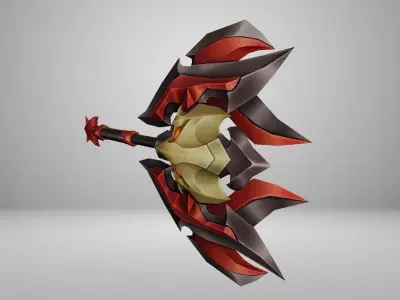 Futuristic Axe Low-poly 3D model 5