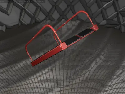 Sci-Fi Stairs -  19 - Red Version  Low-poly 3D model