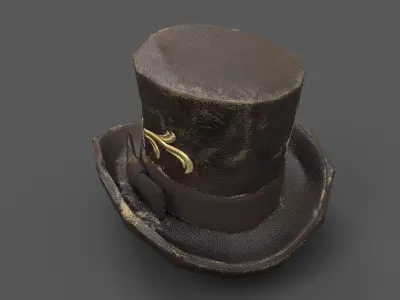 Pack  10  Steampunk hats Low-poly 3D model