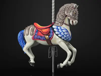 Carousel Horse Ivory 3D model