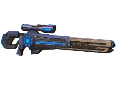 Sniper rifle of the future weapon barrel blaster laser arms Low-poly 3D model buy