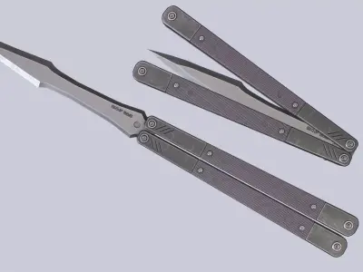 Butterfly knife Low-poly 3D model purchase