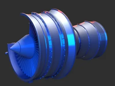 Jet Engine 3D model 3D model by Giimann
