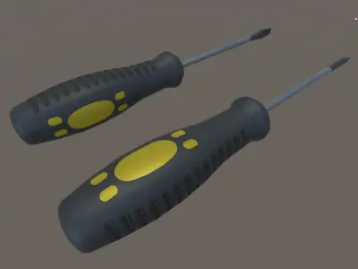 screwdriver hq pbr vr unity unreal Low-poly 3D model