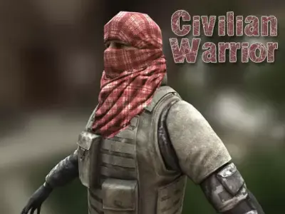 Civilian Warrior Low-poly 3D model