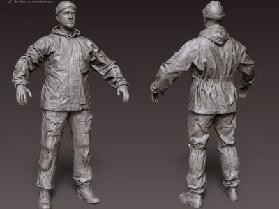 Russian uniform of the middle 90s 3D model