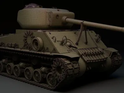 M4A3E8 Sherman Tank 3D model