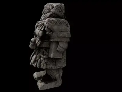 Aztec Huitzilopochtli Statue 3D model