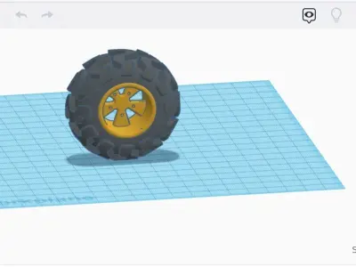 Wheel with tyre and rim Low-poly 3D model