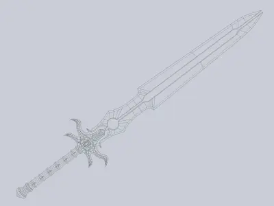 Fantasy sword Low-poly 3D model 24
