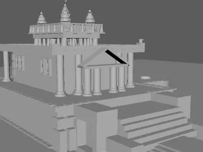 3D TEMPLE HD MODEL WITH MAYA SOFTWARE Low-poly 3D model