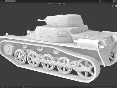 Pzkpfw I Tank Base Mesh Low-poly 3D model