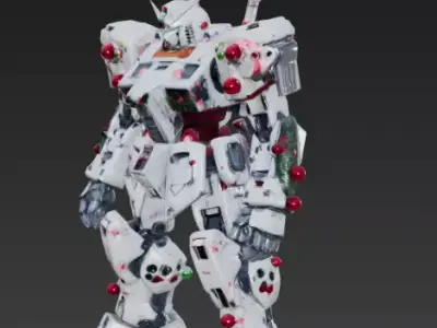 Christmas Combat Mecha 3D Model Festive War Suit Low-poly 3D model