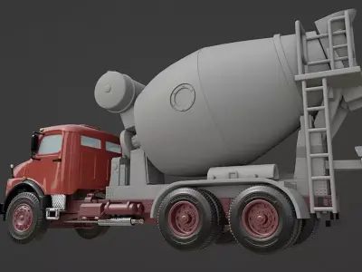 Mercedes Benz 2213 concrete mixer  3D print model