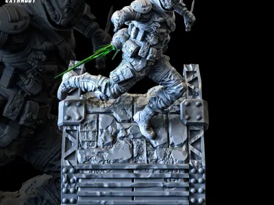 Wall Running Soldier 100mm 3D print model