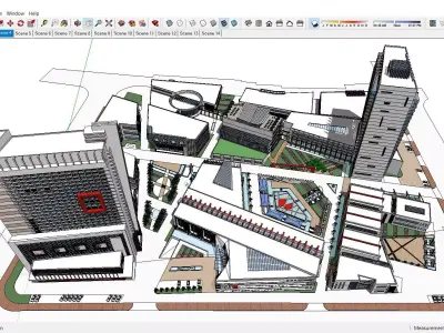 Sketchup Commercial Office Complex 258 3D model
