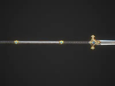 Spear and Glaive A6 Low-poly 3D model