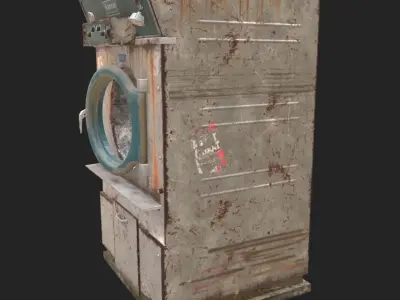 Old Dryer Of The Abandoned Hospital  Low-poly 3D model