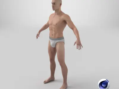 Fit Male Human Figure A-pose 3D model