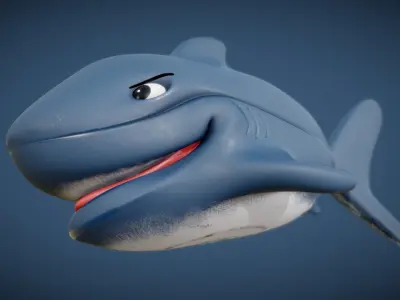 PBR Baby shark plastic toy 3D High poly 3D model