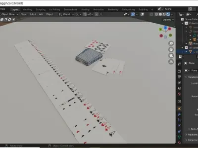 Realistic deck of cards Free low-poly 3D model