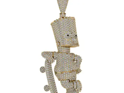 Bart simpsons  hiphop  pendant 3D Model 3D print model 3D print model