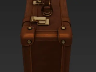 Vintage Leather Suitcase Game-Ready 3D Model Free 3D model
