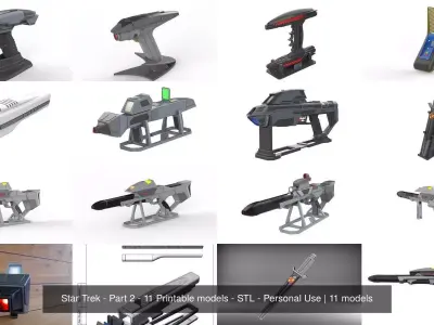 Star Trek - Part 2 - 11 Printable models - STL - Personal Use 3D Model Pack