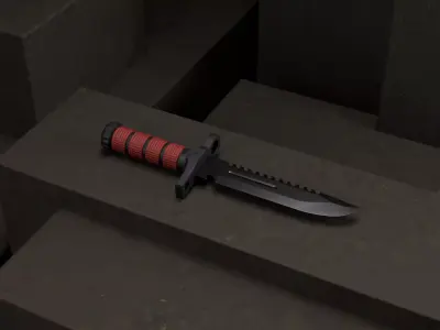 MK Fang Knife Tactical 3D Model Game Ready PBR Low Poly Low-poly 3D model