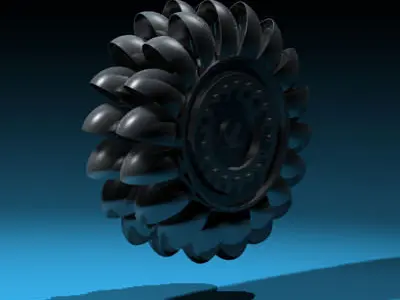 Hydroelectric turbine 3D model