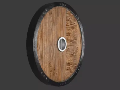 Iron shield Low-poly 3D model