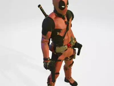 Deadpool Model fully free textured PBR Low-poly 3D model