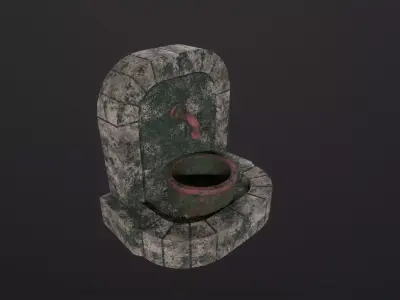 Old Water Fountain 3D Model Low-poly 3D model