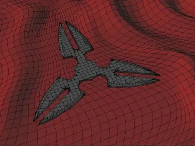 3 Point Shuriken Twin Bladed 3D model