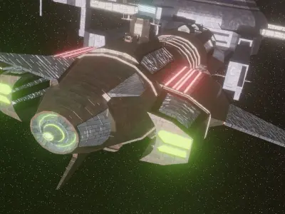 Invictus Class Battleship Free low-poly 3D model