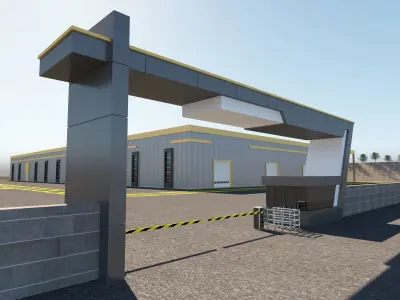 3D Generic Factory Executive Building model 3D model