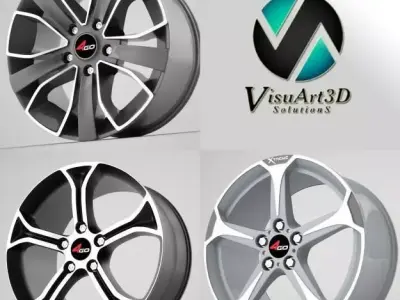 4go wheel rims 3D model from CGTrader