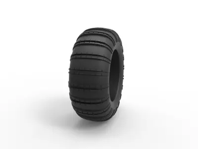 Dune buggy rear tire 22 Scale 1 to 25 3D print model