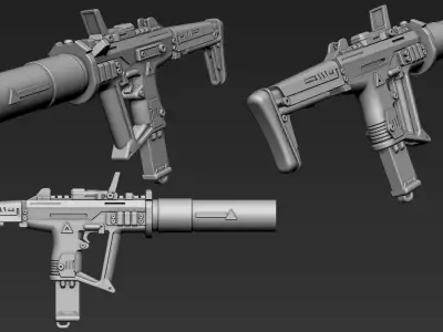 3D Printable Sci-Fi Weapon Part 12 3D model