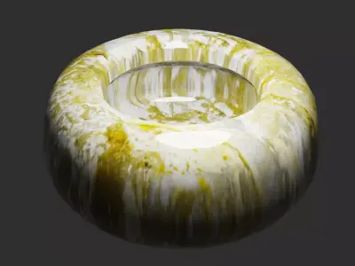 Porcelain bowl likes stone and bowl melt animation Free low-poly 3D model