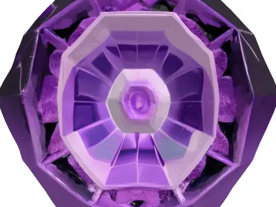 Futuristic Data Crystal Purple Core 3D model